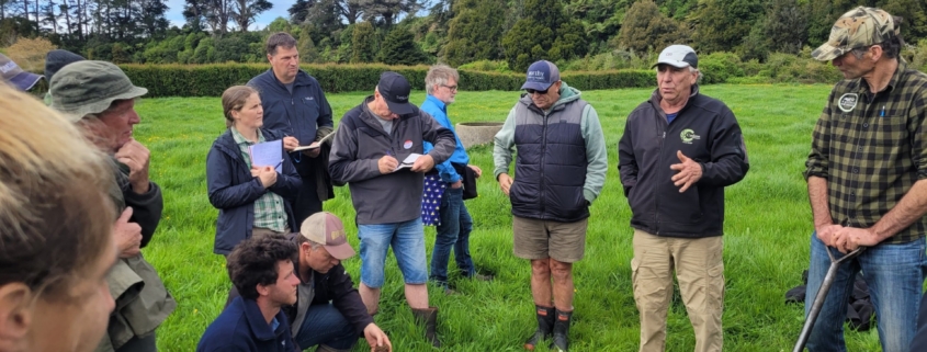 Steve Erickson, second from right, and group in pasture